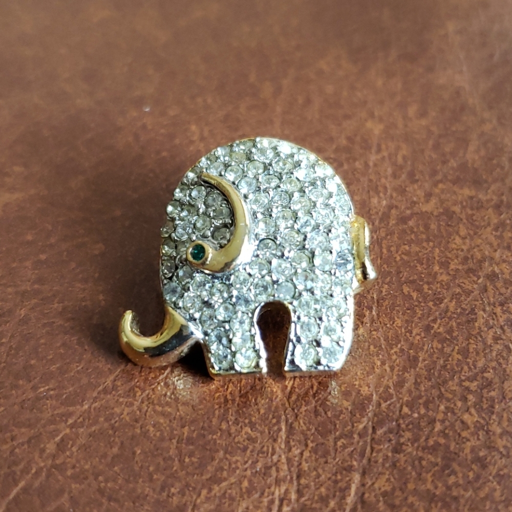 Jeweled elephant pin